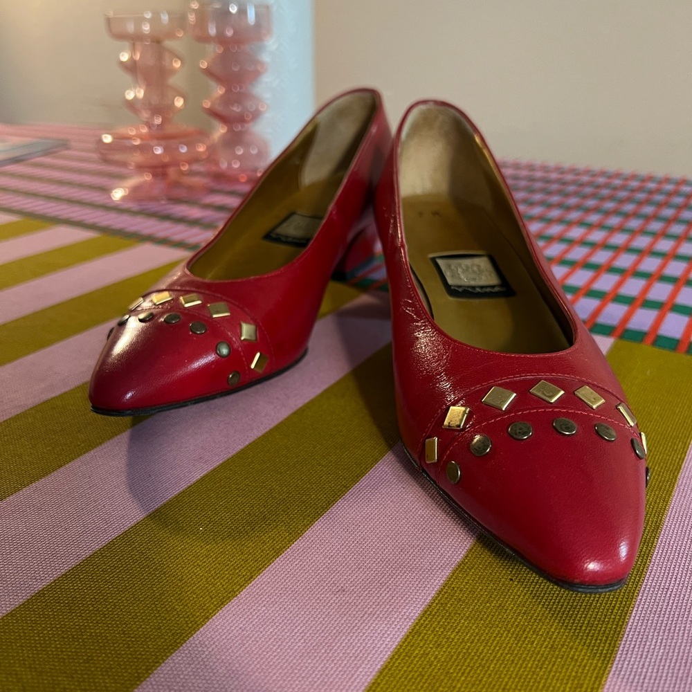 Vintage Red Leather Heels